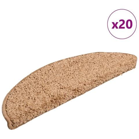 Tappetini per scale 20 pz 56x17x3 cm Beige Semicircolari - Foto 1