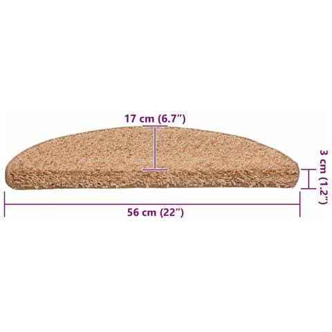 Tappetini per scale 20 pz 56x17x3 cm Beige Semicircolari - Foto 8