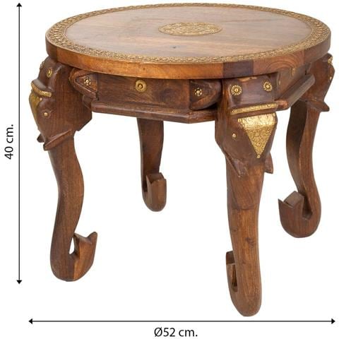 Tavolino In Legno E Metallo Marrone 52x52x40h - Foto 6