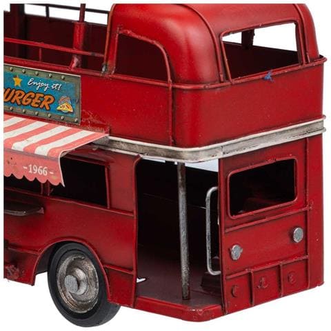 Autobus Doppio In Metallo Rosso 28x14x18,5h Cm - Foto 8