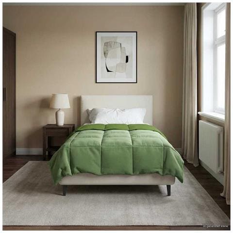 Duvet Invernale Trapuntato Verde 135 x 200 cm Microfibra - Foto 2