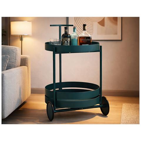 Carrello Bar Saturno In Metallo Ottanio 40x49,5x61 Cm - Foto 8