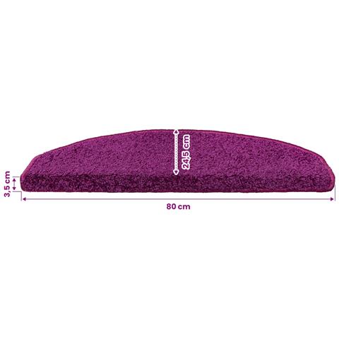 Tappetini per scale autoadesivi 15 pcs Viola 80 x 24,5 x 3,5 cm - Foto 9