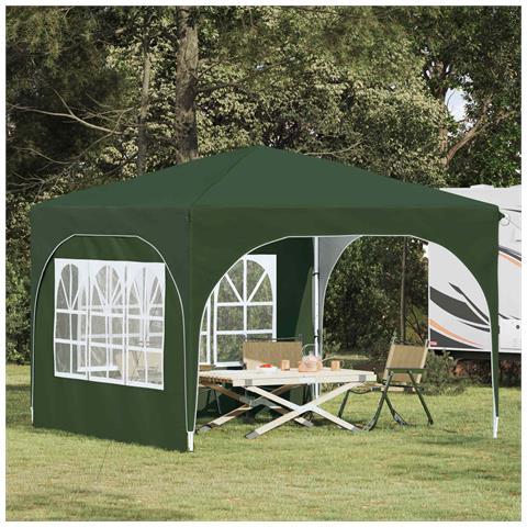 Tenda per feste a pop-up 290 x 290 x 245 cm Verde - Foto 2
