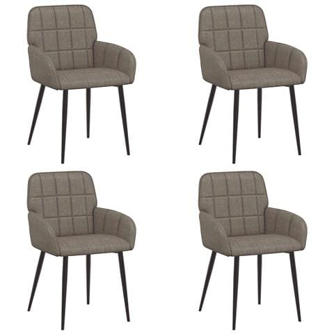 Sedie da pranzo 4 pcs Similpelle Grigio 57 x 50 x 85 cm - Foto 1