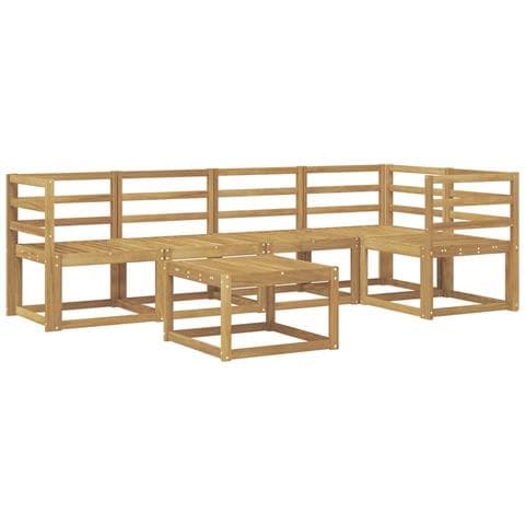 Set di divani da esterno 6 pcs Bianco Legno di Acacia Massello - Foto 1