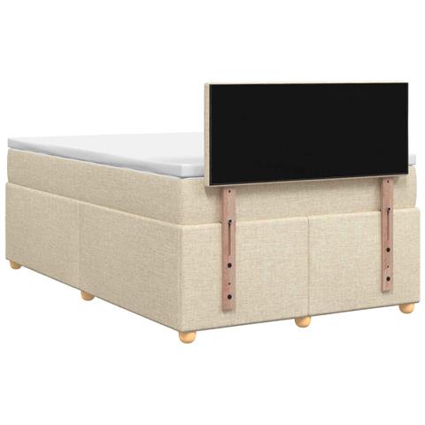 Letto box spring con materasso Crema 120 x 200 cm Tessuto - Foto 9