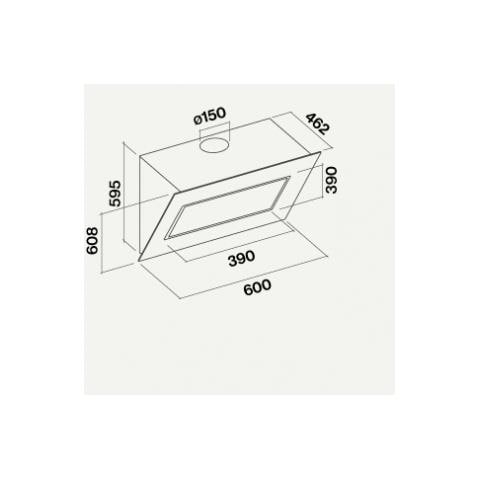 Cappa Quasar a Parete da 60 cm Aspirante 800 m3 / h Colore Vetro Bianco - Foto 5