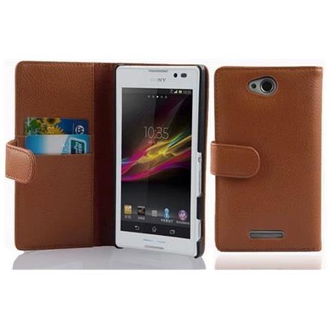Cadorabo Custodia Compatibile Con Sony Xperia C In Marrone Cioccolata - Coperchio Protettivo In Ecopelle Testurizzata E Tasca Per Carte Di Credito - Foto 1