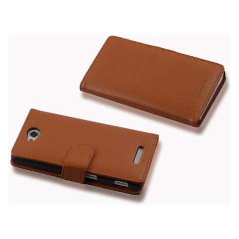 Cadorabo Custodia Compatibile Con Sony Xperia C In Marrone Cioccolata - Coperchio Protettivo In Ecopelle Testurizzata E Tasca Per Carte Di Credito - Foto 2