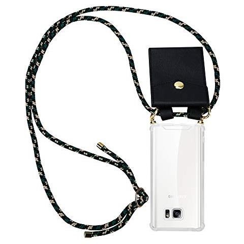 Catena Di Telefoni Cellulari Compatibile Con Samsung Galaxy Note 5 In Camouflage - Coperchio Protettivo In Silicone Con Anelli D'oro, Cinturino In Corda E Custodia Staccabile - Foto 1