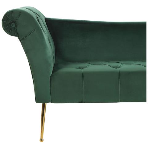 Chaise Longue In Velluto Verde Scuro Nantilly - Foto 16
