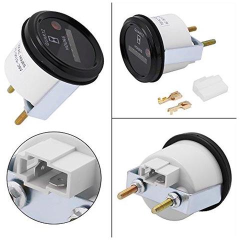 Tester Di Ora Al Quarzo 12-36v Dc Ac 6 Cifre Accurate Tester Gauge Rotonda Per La Barca Vari Tipi Di Auto Il Motore Del Camion - Foto 4