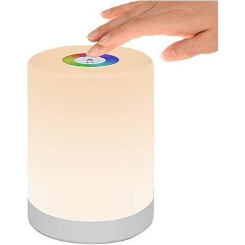 Led Night Light Intelligente Comodino Lampada Touch Control Dimmerabili Usb Ricaricabile Portatile Cambiamento Di Colore Rgb Per I Bambini Camera Da Letto Camping (bianco Caldo)  - Foto 1