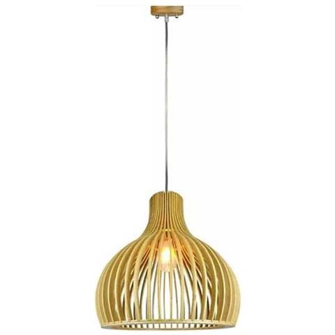 V-tac Vt-4453 Lampadario Portalampada 1mt E27 In Vero Legno ?450mm Con Cavo In Gomma - Sku 40551 - Foto 1