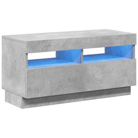 Mobile Porta TV con Luci LED Grigio Cemento 80x35x40 cm - Foto 2