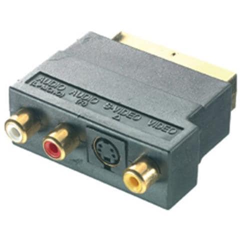 9/140 G, Scart, Mini-DIN + 3 x RCA, Maschio / femmina, Nero - Foto 1