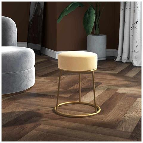 Sgabello Rotondo Albicocca In Velluto - Foto 6