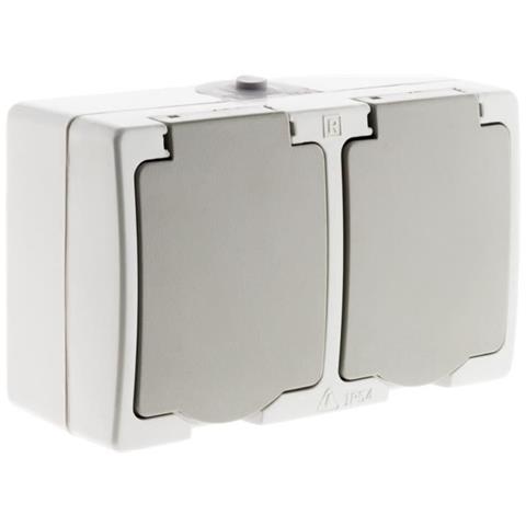 Doppia Presa 2p+t 16a Grigio Chiaro Ip54 - Akya - Foto 1