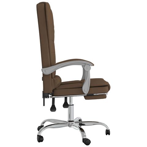 Sedia da Ufficio Massaggio Reclinabile Marrone in Tessuto - Foto 2