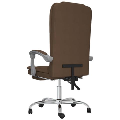 Sedia da Ufficio Massaggio Reclinabile Marrone in Tessuto - Foto 10
