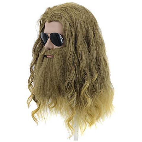 Parrucca Lunga Yuehong Bionda Thor Endgame Parrucca Da Uomo Parrucche Per Capelli Cosplay Di Halloween - Foto 1