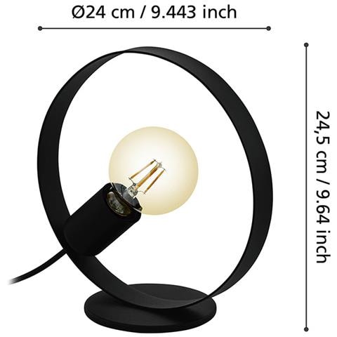 Lampada Da Scrivania Moderna Frijolas 1 Luce Acciaio Nero - Foto 2
