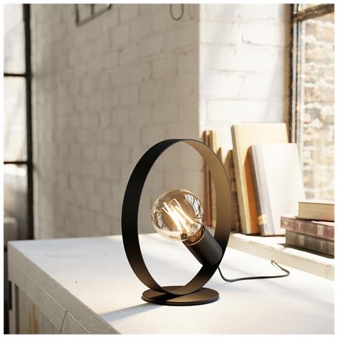 Lampada Da Scrivania Moderna Frijolas 1 Luce Acciaio Nero - Foto 1