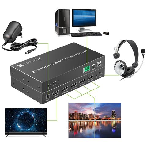 Controller Per Video Wall 2x2 Hdmi 4 Canali - Foto 3