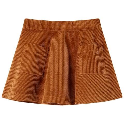 Gonna Da Bambina Con Tasche A Coste Cognac 116 - Foto 1