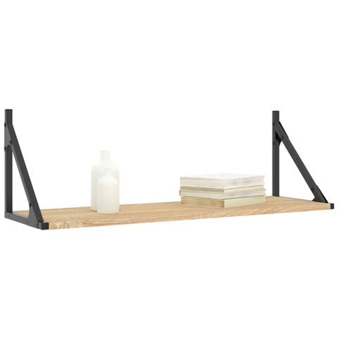 Mensole Parete 2pz Rovere Sonoma 80x25x25,5cm Legno Multistrato - Foto 2