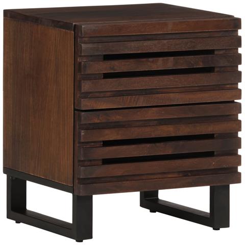 Comodino 40x34x46 cm in Legno Massello di Mango - Foto 1