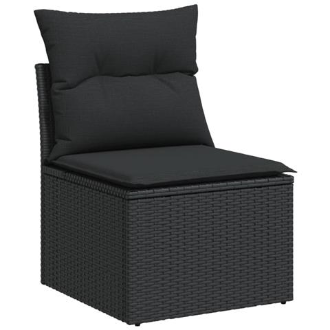 Set Divani Da Giardino Con Cuscini 7pz Nero Polyrattan - Foto 3