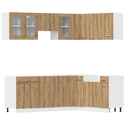 Set di Mobili da Cucina 11 pz Rovere Artigianale Truciolato - Foto 1