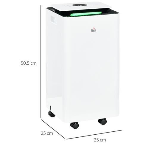 Deumidificatore Portatile da 10L con 5 Modalità, 2 Velocità, Timer 24h e Ruote, 25x25x50.5cm, Bianco - Foto 6