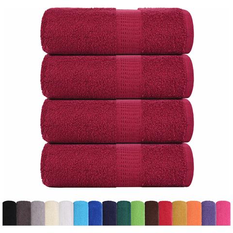 Asciugamani Per Sapone 4 Pz Bordò 30x30 Cm 360 G/m 100% Cotone - Foto 2