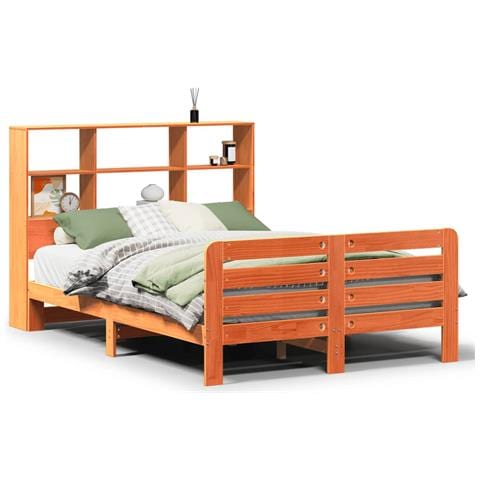 Letto Senza Materasso Marrone Cera 120x190 Cm In Legno Di Pino - Foto 2