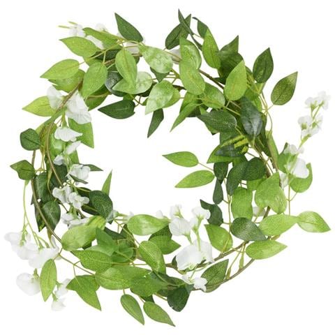 Ghirlande Fiori Artificiali Natale 6 Pz Bianco 200 Cm - Foto 2