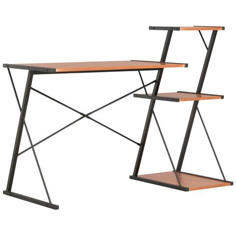 Lusso Casadino -  Scrivania Con Ripiano Nera E Marrone 116x50x93 Cm - Foto 2