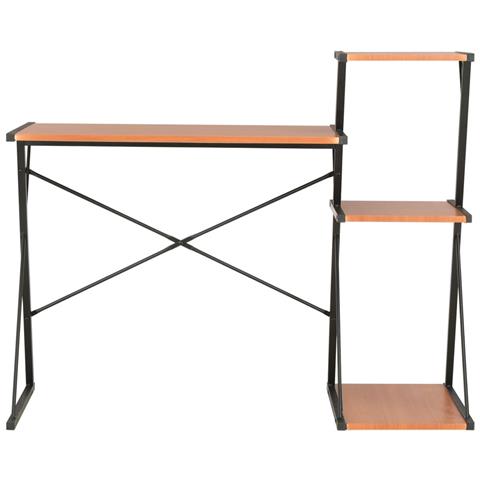 Lusso Casadino -  Scrivania Con Ripiano Nera E Marrone 116x50x93 Cm - Foto 1