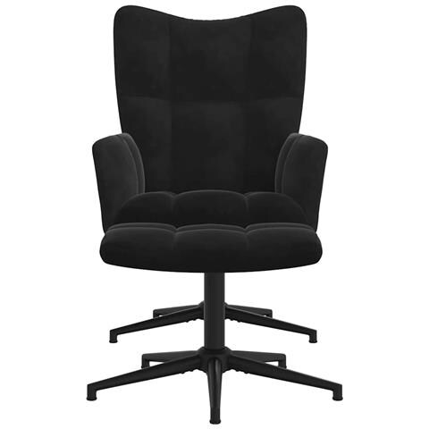 Lusso Casadino -  Poltrona Relax Con Poggiapiedi Nero In Velluto - Foto 2