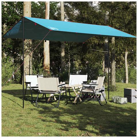 Telone Da Campeggio Blu 400x294 Cm Impermeabile - Foto 8