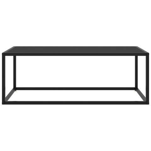 Tavolino Da Salotto Nero Con Vetro Nero 100x50x35 Cm - Foto 1