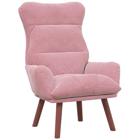 Poltrona Relaxante in Velluto Rosa - Foto 1