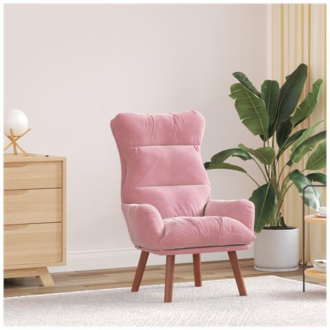 Poltrona Relaxante in Velluto Rosa - Foto 2