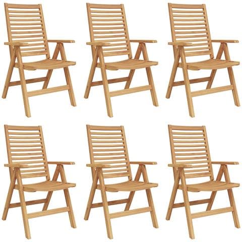 Sedie da giardino  pieghevoli 6 pezzi in legno massello di teak, Sedie da giardino  2 pezzi in legno massello di teak - Foto 1