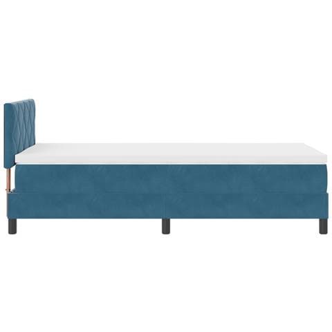 Letto con rete a doghe e materasso Blu Scuro 100x200 cm in Velluto - Foto 9