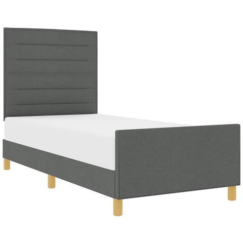 Struttura Letto in Tessuto Grigio Scuro 90x200 cm - Foto 1