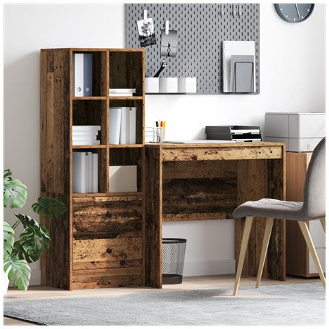 Scrivania con Storage Legno Antico Legno Ingegnerizzato - Foto 2