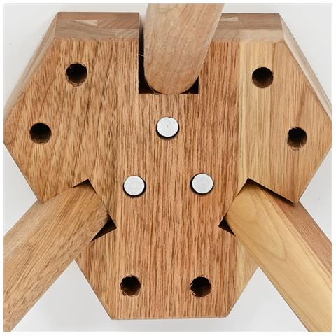 Set di Tavolini da Caffè in Legno Massello Noce e Legno Ingegnerizzato - Foto 9